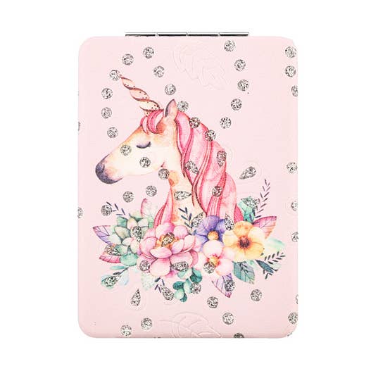 Nima Accessories Inc - Wholesale Compact Mirror - Ladies Magical Unicorn Printed Compact Mirror0