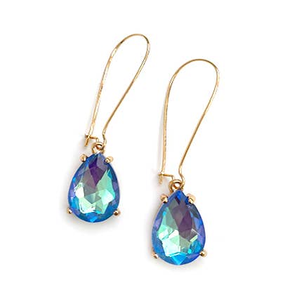 StarryNYC - Wholesale Dangle Earrings - Teardrop Glass Bead 14mm x 18mm w/ Kidney Wire Earrings25