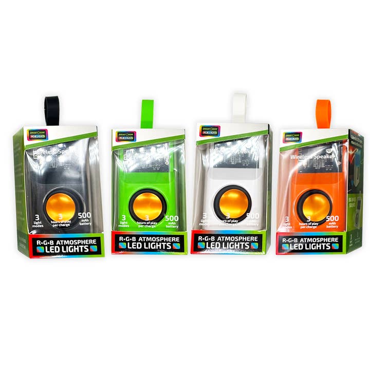 Transparent Light Up Bluetooth Speaker Assortment - 6/Pack for wholesale by Novelty Closeout