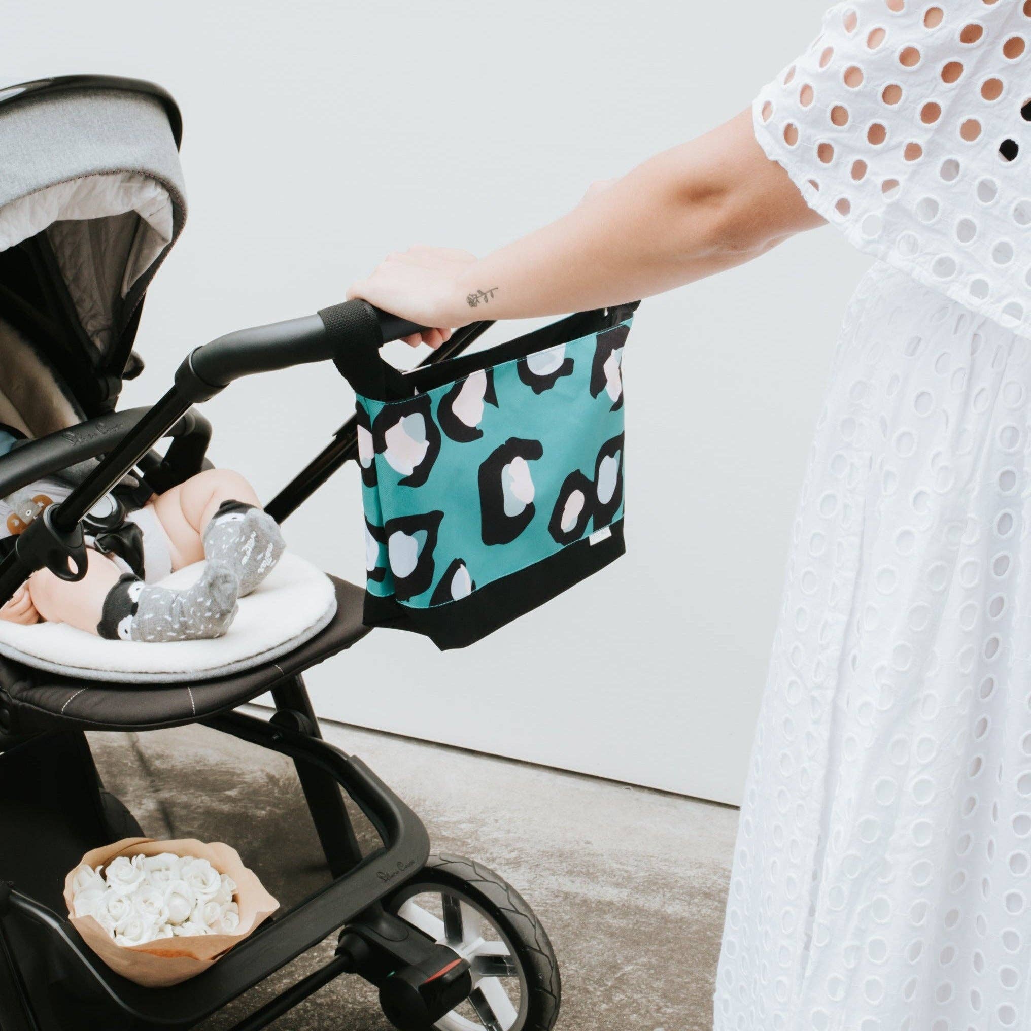 Zoe Sage - Vendita all'ingrosso Borsa portapannolini - Neonati - Borsa per passeggino Caddy Organizer | Green Envy