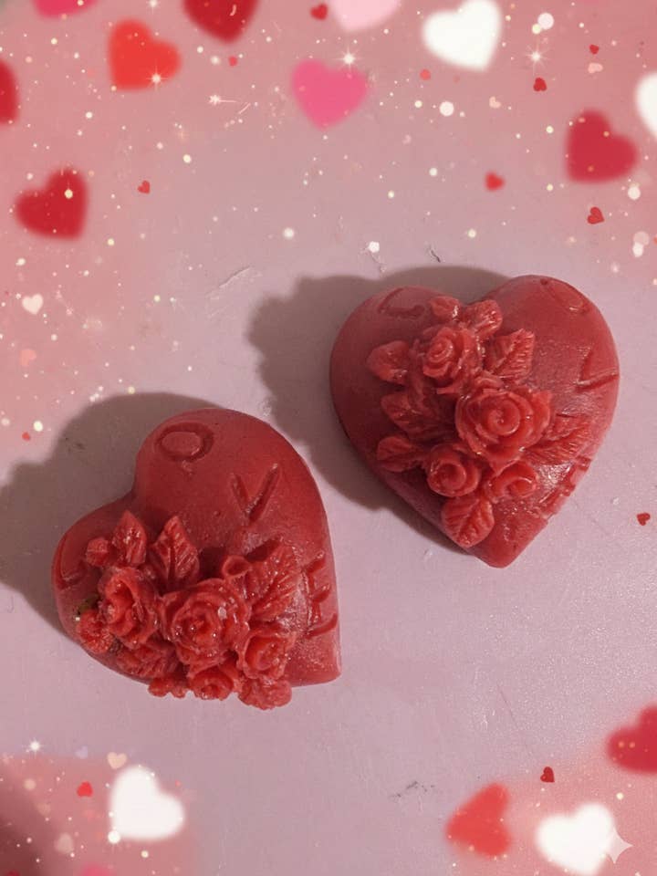 Floral Heart Wax Melts | Valentine Hearts | 6 Pack for wholesale by Ginger & Pine Apothecary