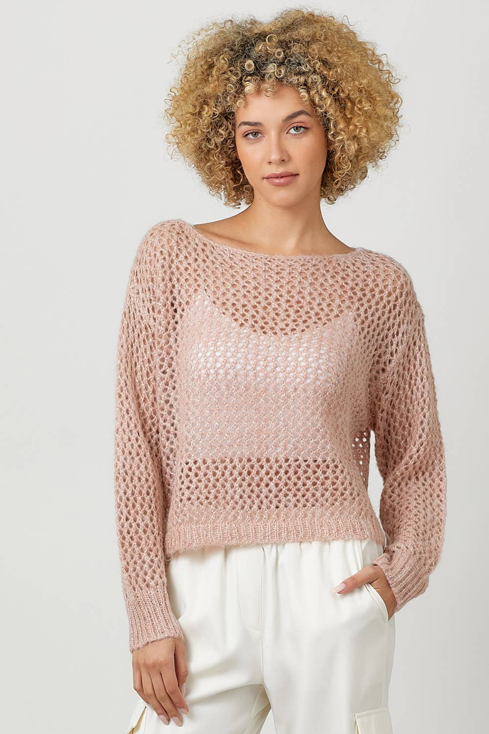 Mystree – Pulôver - Mulher por atacado – 60897 Camisola Pulôver Metálica Net21