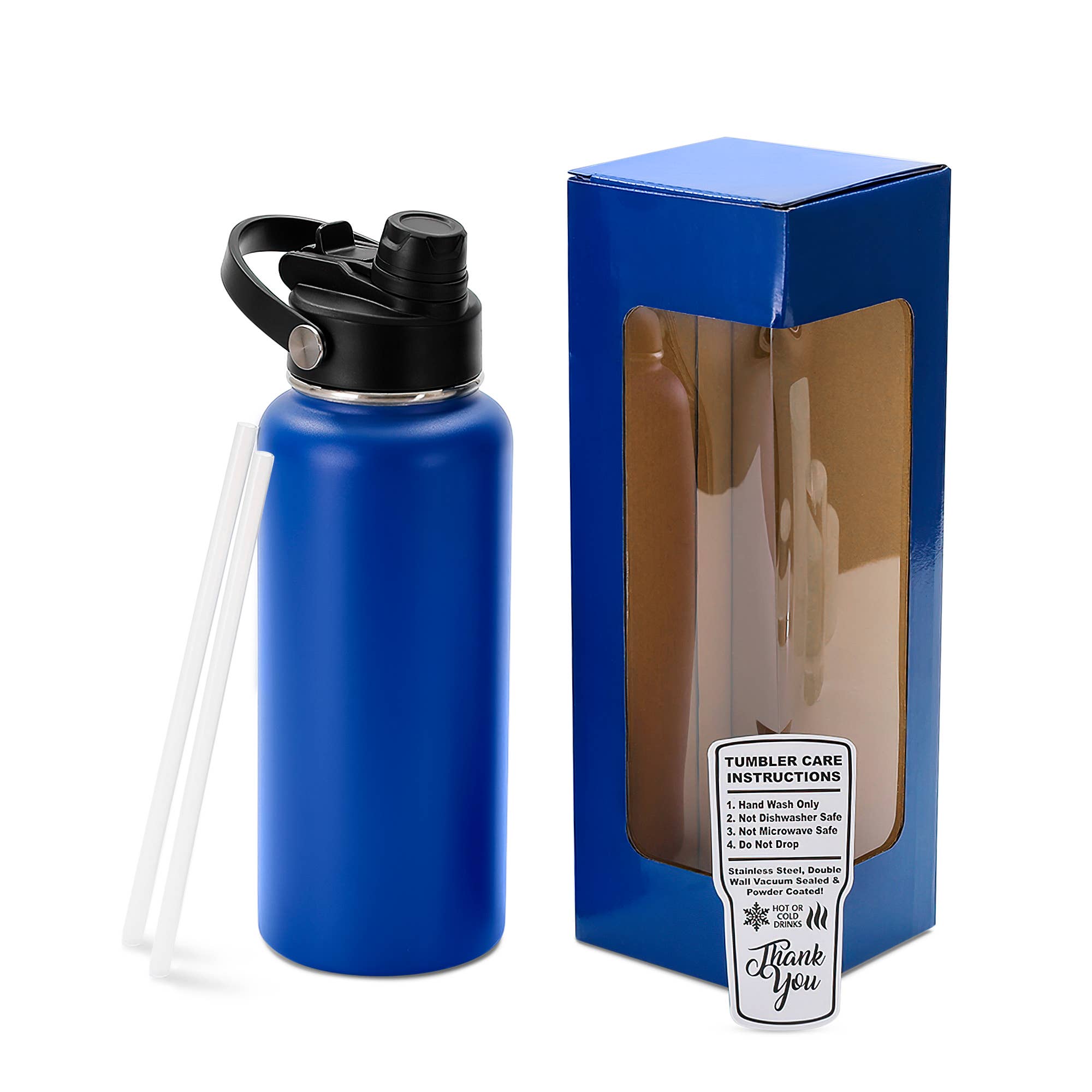 MakerFlo - Wholesale Water Bottle - Makerflo 32 oz Hydro Powder Coated Water Bottle, 2-in-1 Lid3