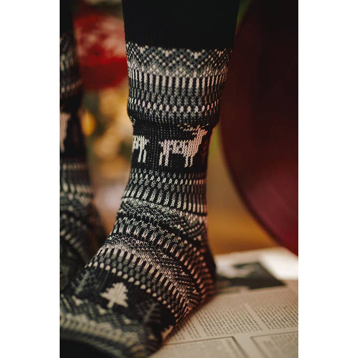 7DAYSSOCKS - Vente Chaussettes – homme - Chaussettes Crew Deer en jacquard pour hommes13
