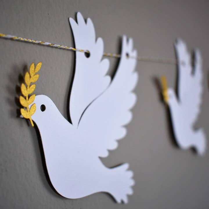 Ghirlanda della pace con colombe | Una decorazione natalizia ebraica per la vendita all'ingrosso da parte di thekitcut