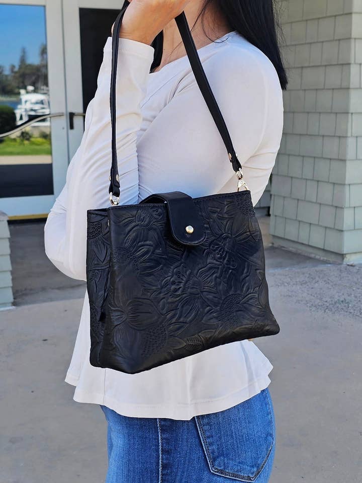 Eterna Mini Schoudertas - Ambachtelijk Zwart voor wholesale door MBH Leather