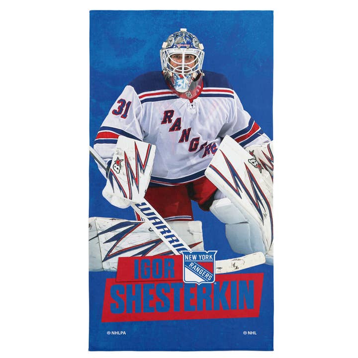 The Northwest Group - Wholesale Beach Towel - NHL Ny Rangers Igor Shesterkin - Printed Beach Towel