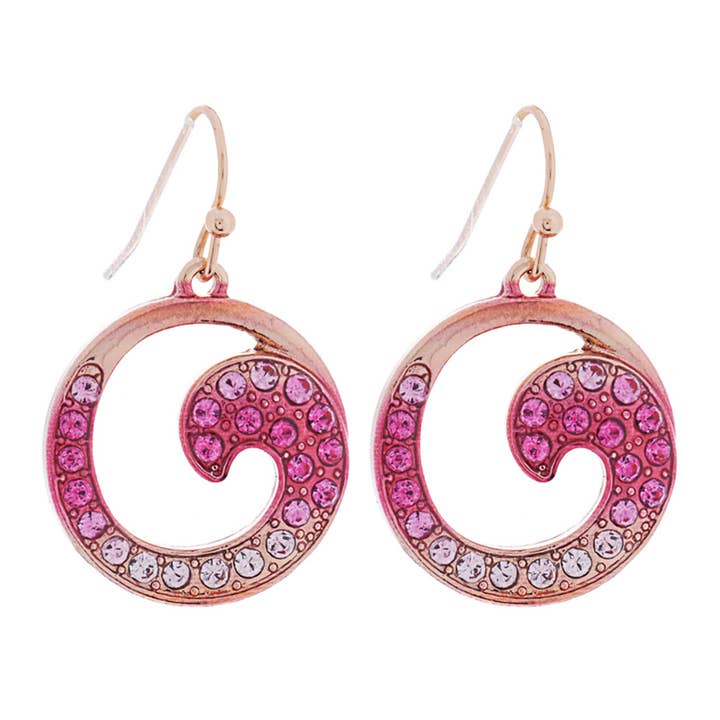 Sensibling Corp. – Brincos de argola por atacado – Brincos Pendentes de Metal Colorido com Ondas em Pedra Pavimentada1