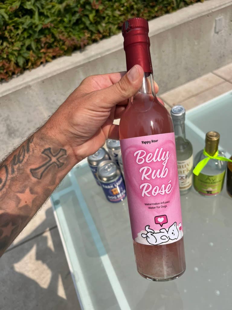 Yappy Hour - Wholesale Pet Treats - Dog - Belly Rub Rosé Dog Wine | 6ct | Watermelon2