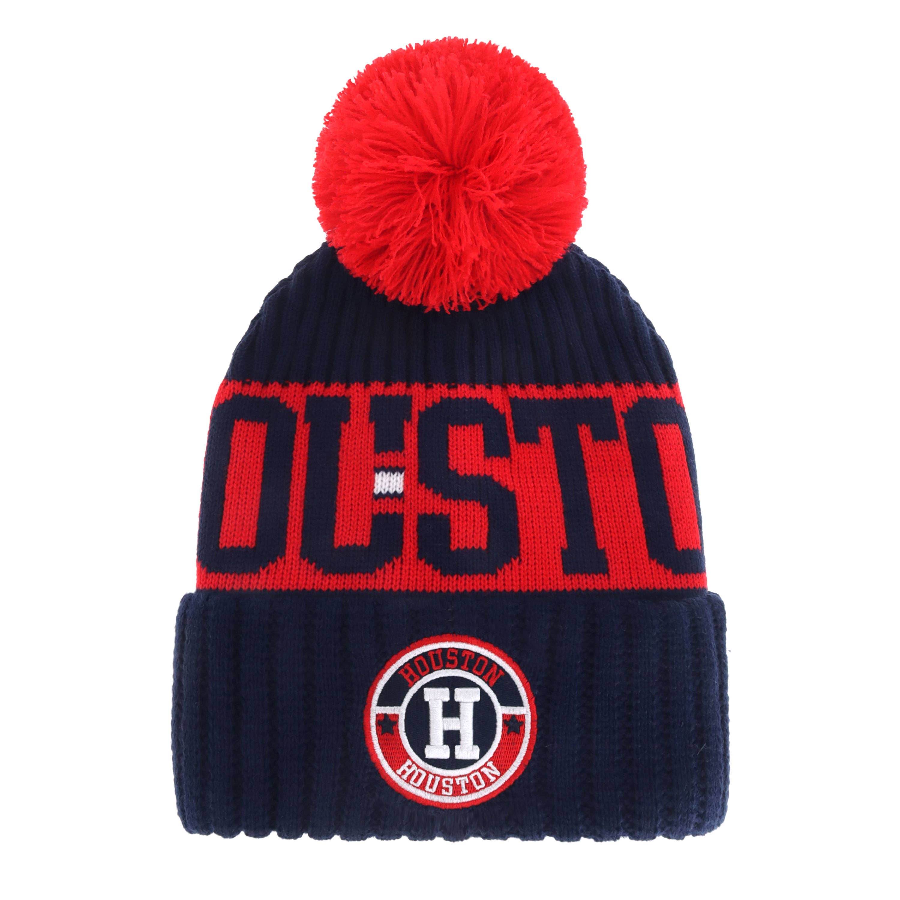 ChoKoLids – Engroshandel Beanie - Unisex – Strikkede vinterhuer med pompon og broderet fodboldhold-logo11