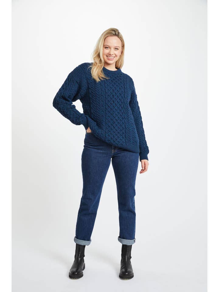Aran Woollen Mills - Wholesale Knit Sweater - Women's - Inisheer Traditional Ladies Aran Sweater - Atlantic4