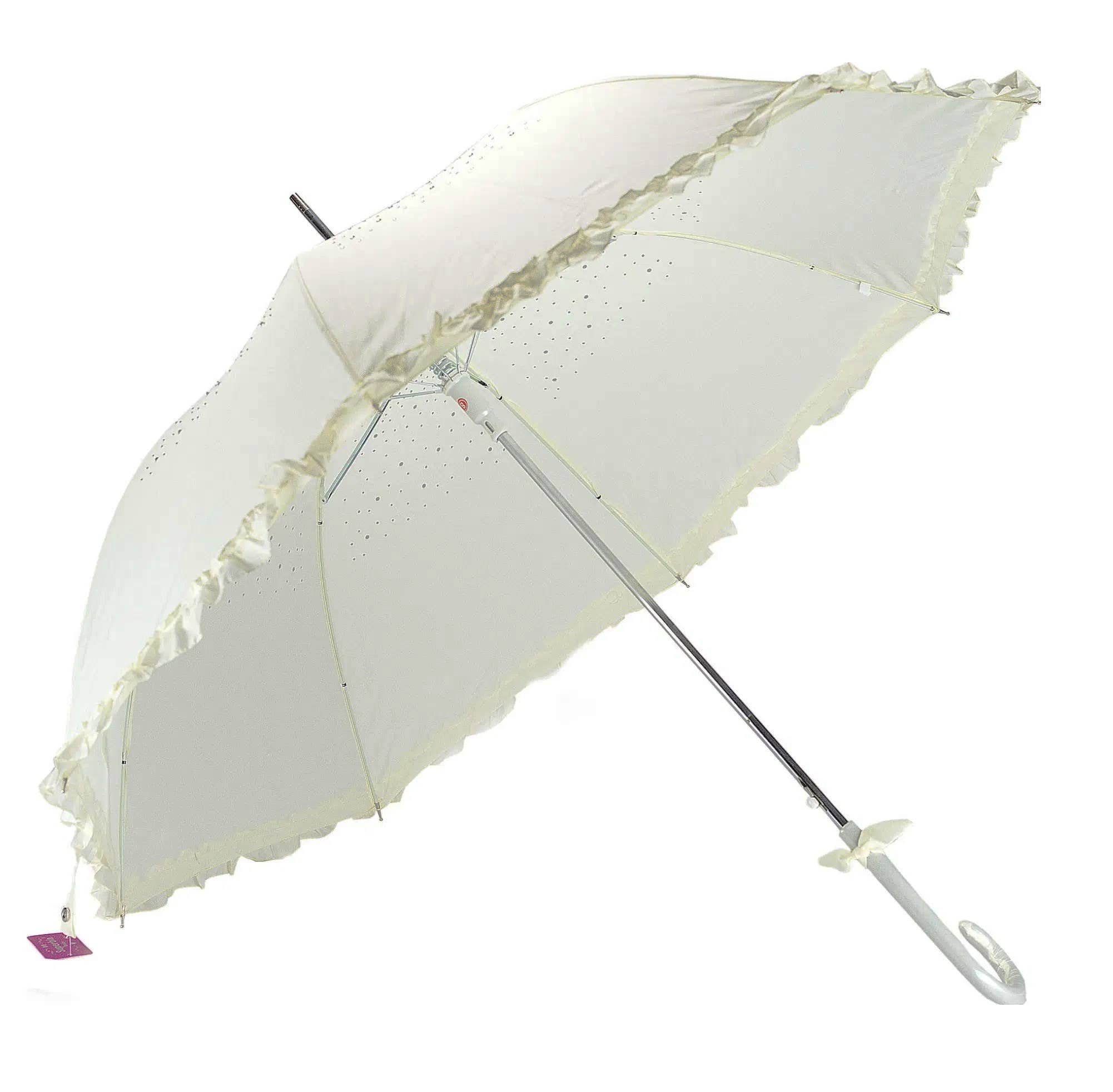 Superbia – Großhandel Regenschirm – Damen – Superbia Langschirm mit funkelnden Diamanten und Rüschen für Party und Events10