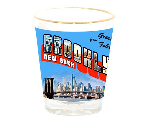 Happy Place by Lola Star - Wholesale Cocktail/Liquor Glass - Greetings from Brooklyn Shot Glass