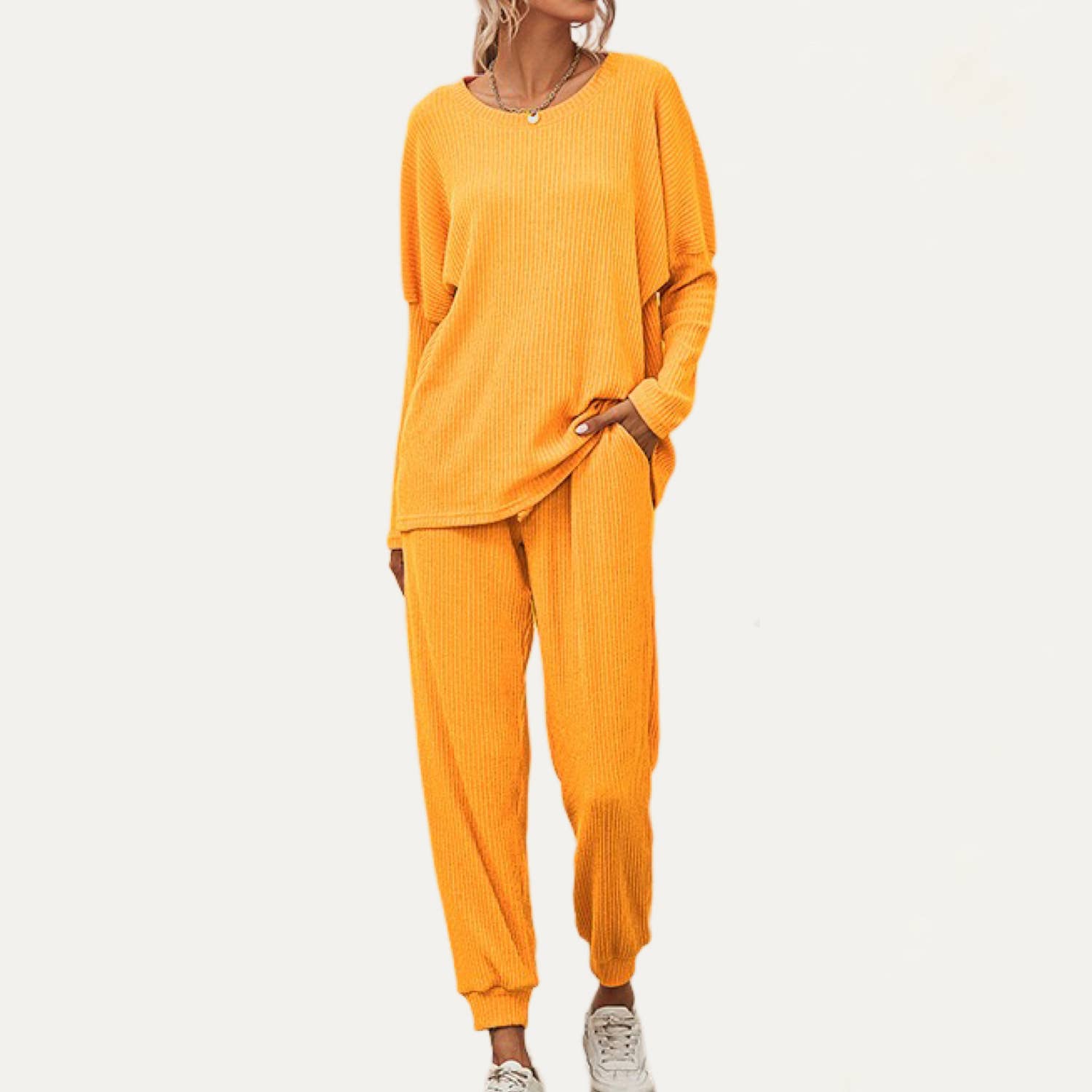 The Moment Collection - Wholesale Lounge Set - Women's - Chic And Cozy Ribbed Two-Piece Loungewear Set21
