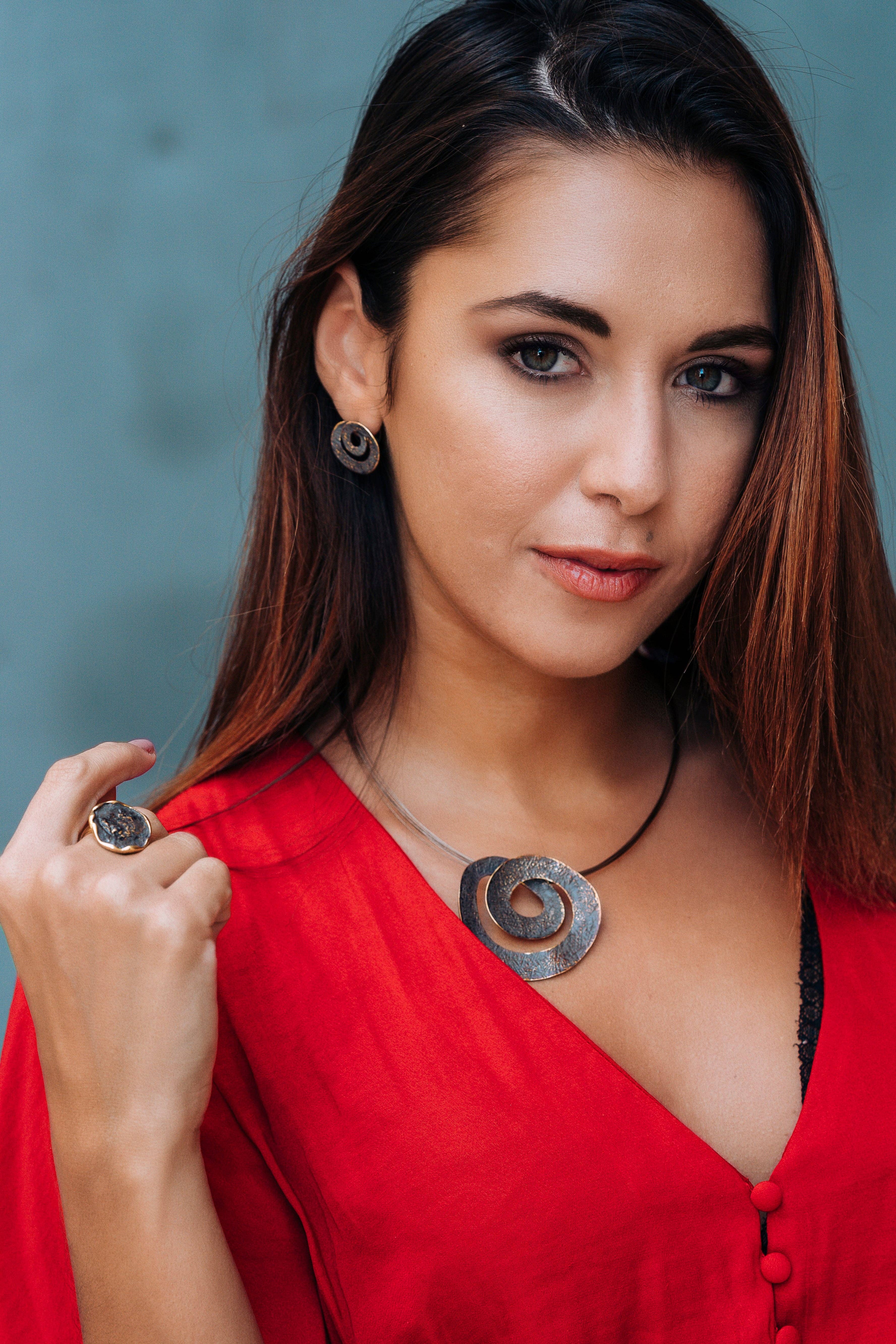 KLK - Wholesale Halskettinghanger - Spiraal ketting met handbeschilderd hanger2