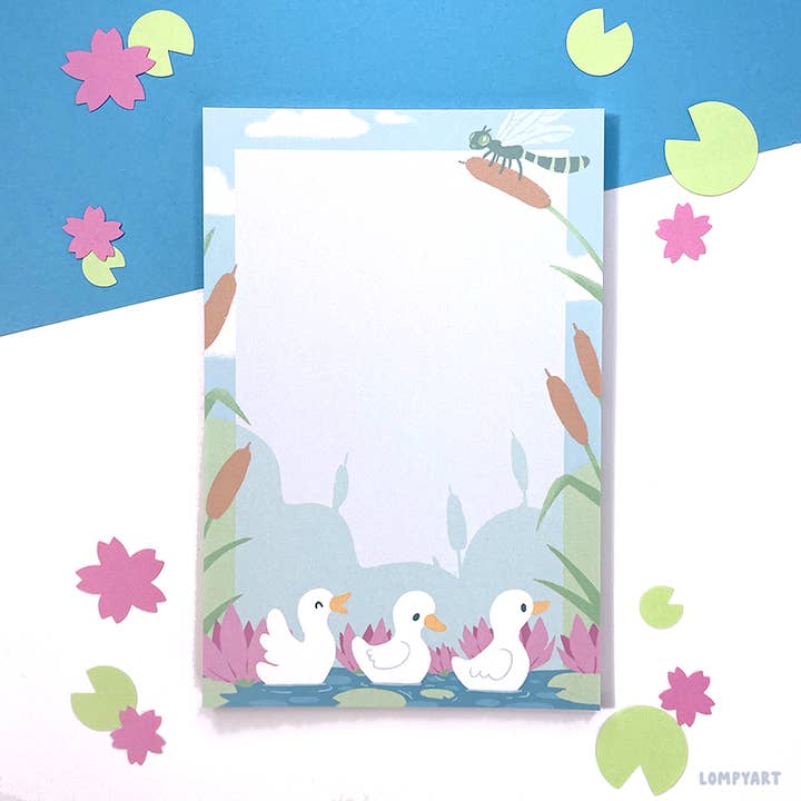 Pond Pals Party Duck Notepad for wholesale by LompyArt