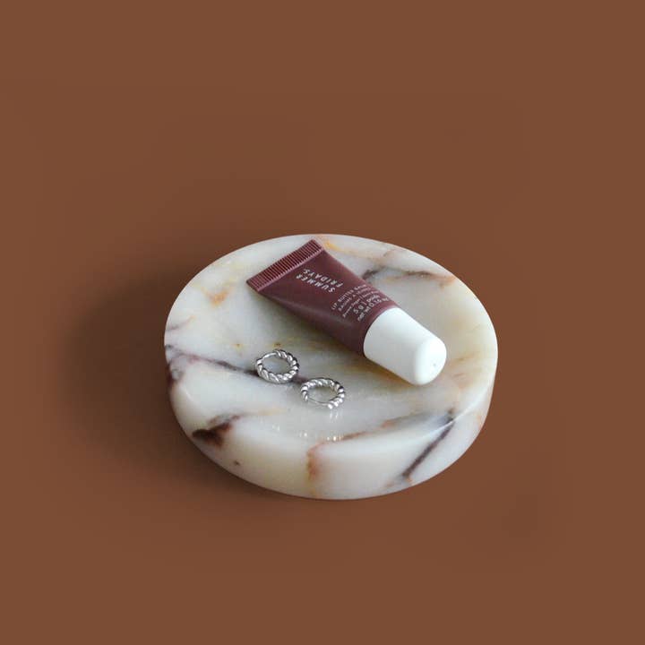 Flora Vesta - Wholesale Jewelry Dish - Viola Calacatta Marble Keeper Ring Dish0