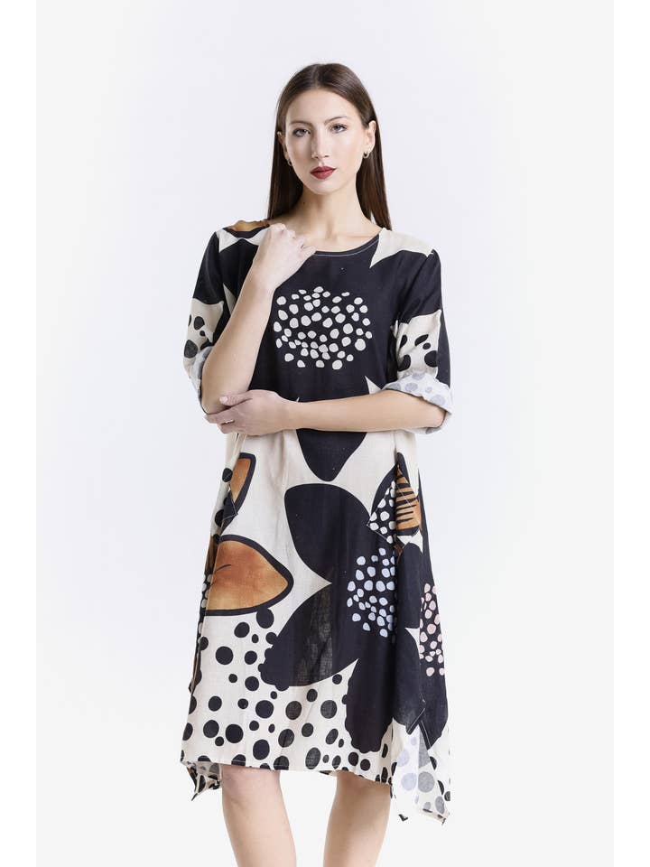 TINA Stephens Italy/Tees By Tina - Wholesale Dress - Women's - April Large Flower Pocket Dress (DSS165L)