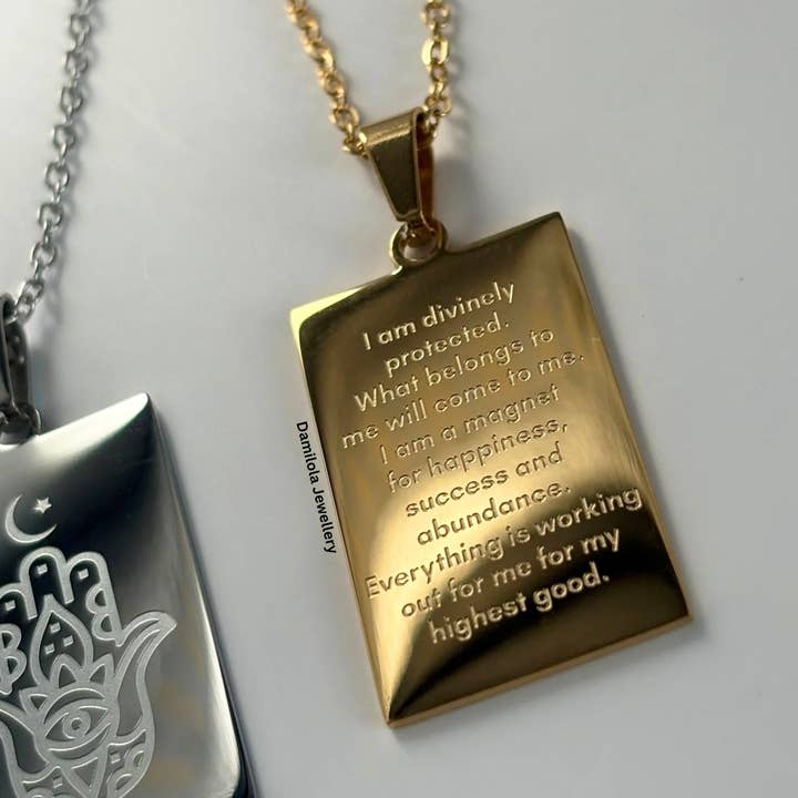 ‘I AM’ Protection&Manifestation Necklace - Gold/Silver - Double Sided for wholesale by Damilola Jewellery