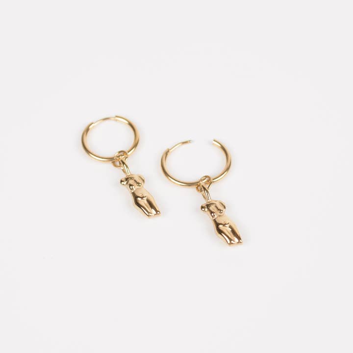 Female Body Abstract Earrings - Stainless Steel 18K gold plated for wholesale by Zafeer