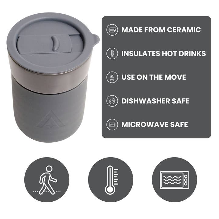 UBERSTAR - Wholesale Insulated Mug/Tumbler - Ceramic Travel Mug with Lid - Space Grey6