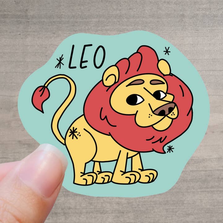 Adhesivo de vinilo con el signo astrológico del zodíaco Leo para venta al por mayor de Mollie Rose Art Co