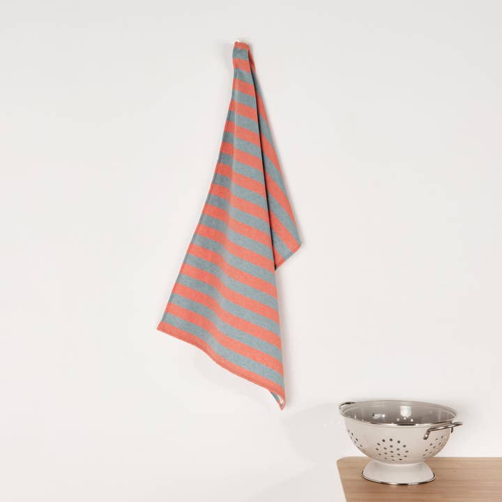 SG HOGAR - Wholesale Tea Towel - Maglia Raya Orange and Water Kitchen Towel 45x70 cm1