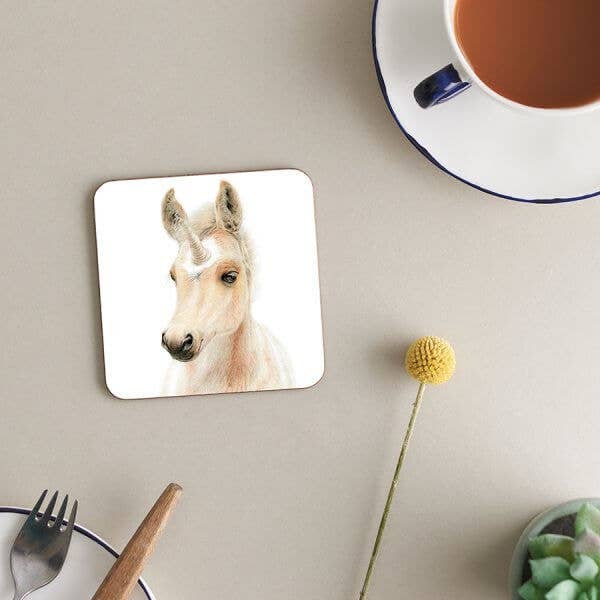 Untersetzer aus Melamin mit Korkrücken | Uni-Fohlen | Unicorn Horse für den Großhandel von Deckled Edge Ltd