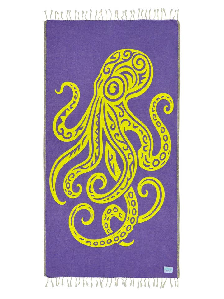 Octopus Purple - Turkish Towel for wholesale by Sun Drunk