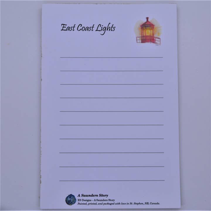 Lighthouse Notepad - East Coast Lights for wholesale by ES Designs - A Saunders Story
