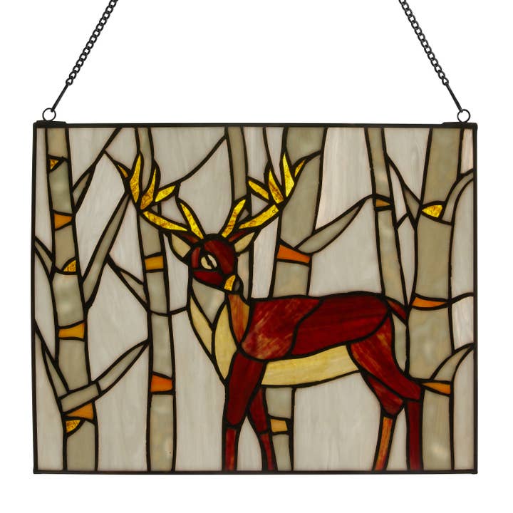 River of Goods - Wholesale Suncatcher - 11"H Majestic Deer Stained Glass Window Panel