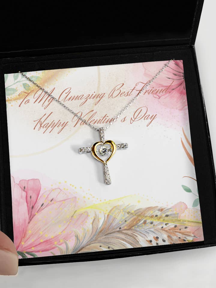 Happy Valentine's Day Cross Necklace for wholesale by Sunday Treasures/ Royally Pampered