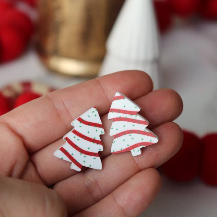Florida Leather Co - Wholesale Stud/Post Earrings - Christmas Tree Cake Earrings – Acrylic Studs1