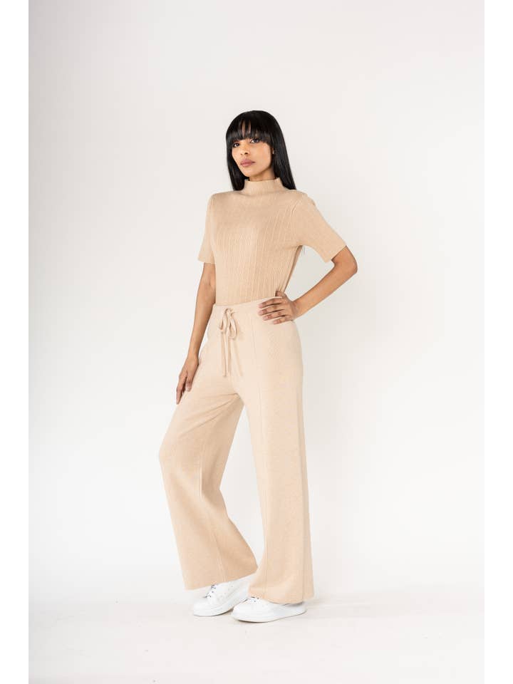 Nina Carter - Wholesale Pants - Women's - F025 Flared Cocooning Comfort Knit Trousers