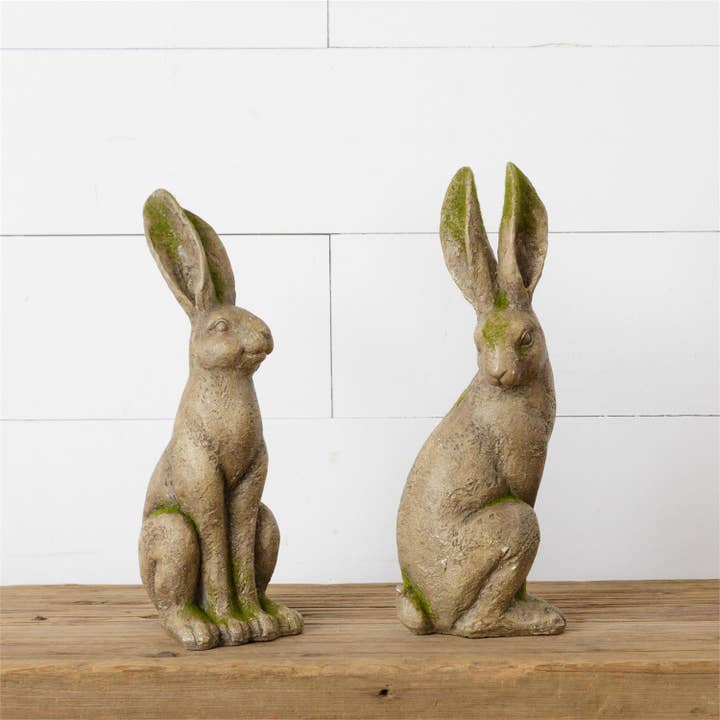 Audrey's Home & Gift - Wholesale Decorative figurine - Mossy Rabbits (Pk/02 Ast)1