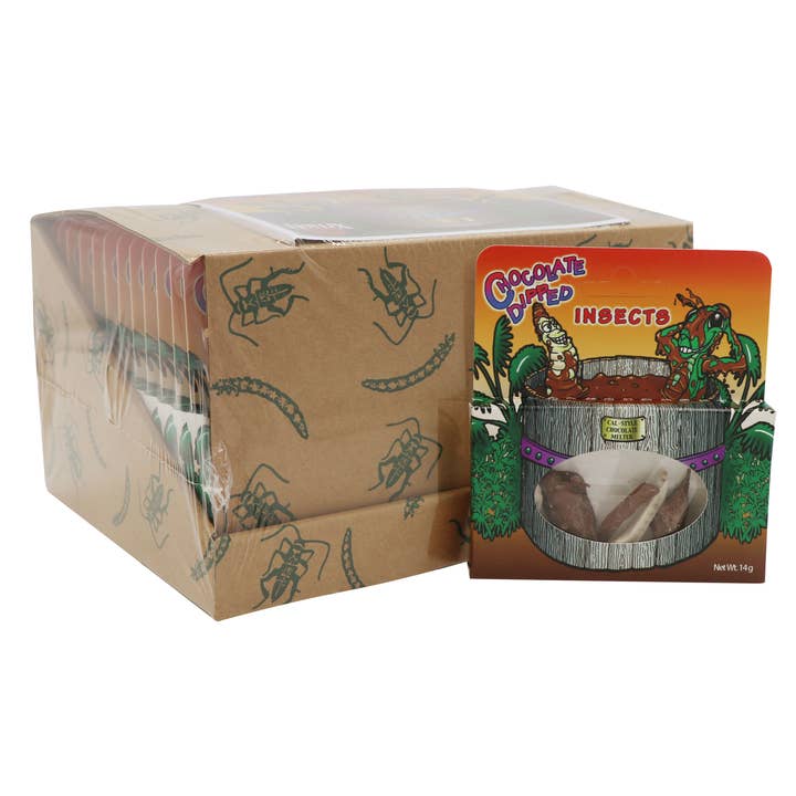 Grandpa Joe's Candy Shop - Wholesale Chocolate Covered Sweets - Chocolate Dipped Insects, 14g, 24ct Case