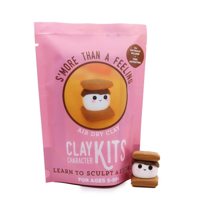 The Make Station - Wholesale DIY Craft Kit - Kids - S'more Than A Feeling Air Dry Clay Kit | Arts & Craft Kit