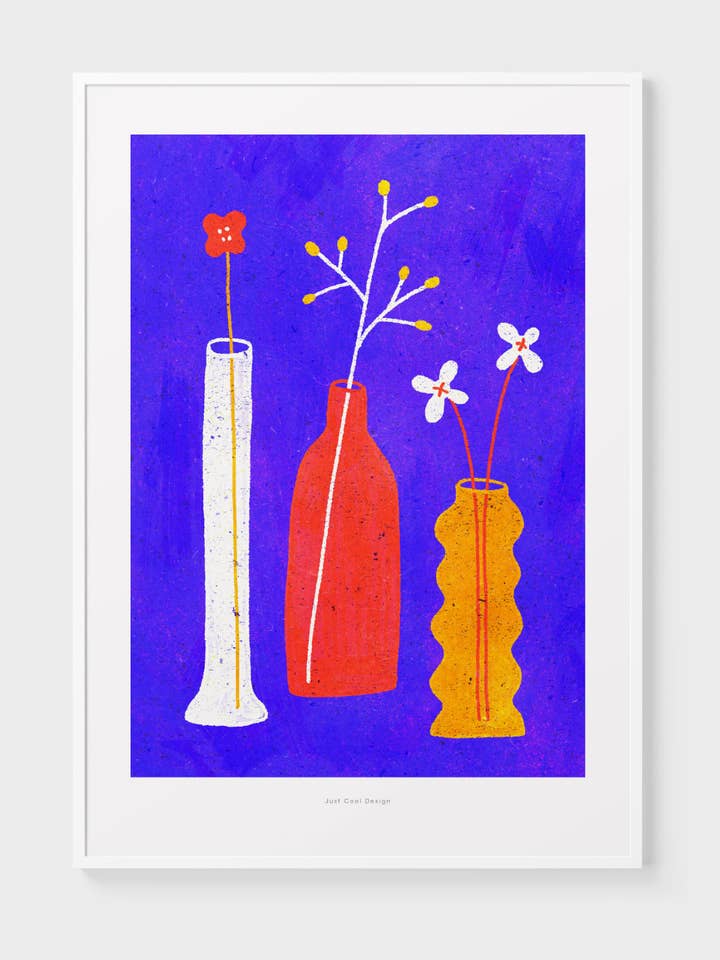 Vibrant Flowers | A4-A3 Floral Illustration Art Print for wholesale by Just Cool Design