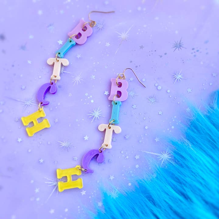 Favorite Word Statement Earrings for wholesale by Peach Beast