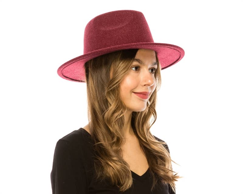 DNMC – wholesale Fedora – Women’s – Marled Vegan Felt Fedora Hat - 7 Colors!9