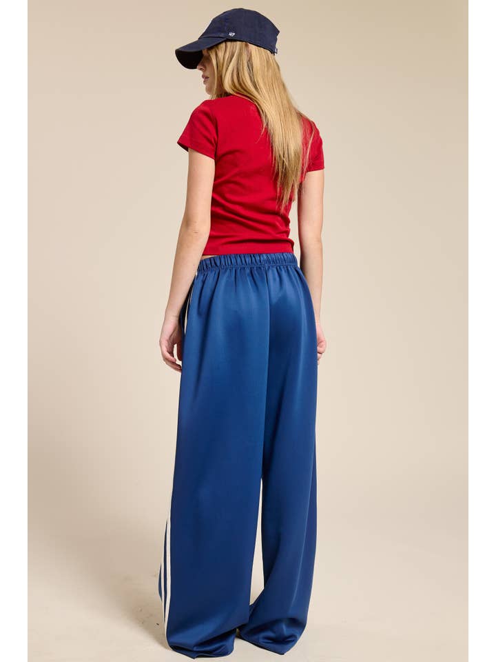 Mimosa - Wholesale Pants - Women's - Wide Leg Track Pants with Side Stripes17