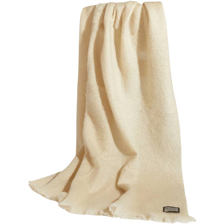 Foxford Plaid in Mohair Bianco Sporco per la vendita all'ingrosso da parte di FOXFORD