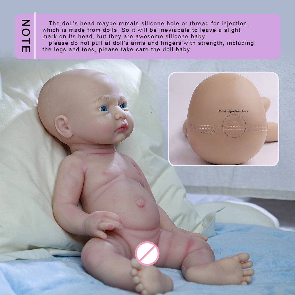 Serendoll – Großhandel Puppe – Kinder – Serendoll Reborn-Babypuppe aus Vollsilikon, 17,7 Zoll/45 cm, solide3