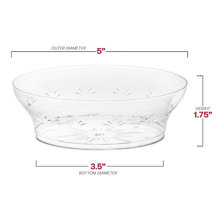 Smarty had a Party - Wholesale Disposable Plate - 10 oz. Clear Floral Round Plastic Soup Bowls - 20 pcs