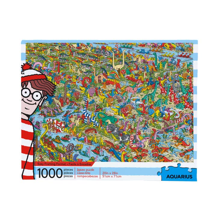 Where's Waldo Dinosaurs legpuzzel van 1000 stukjes voor wholesale door AQUARIUS, GAMAGO, ICUP, & ROCK SAWS by NMR Brands