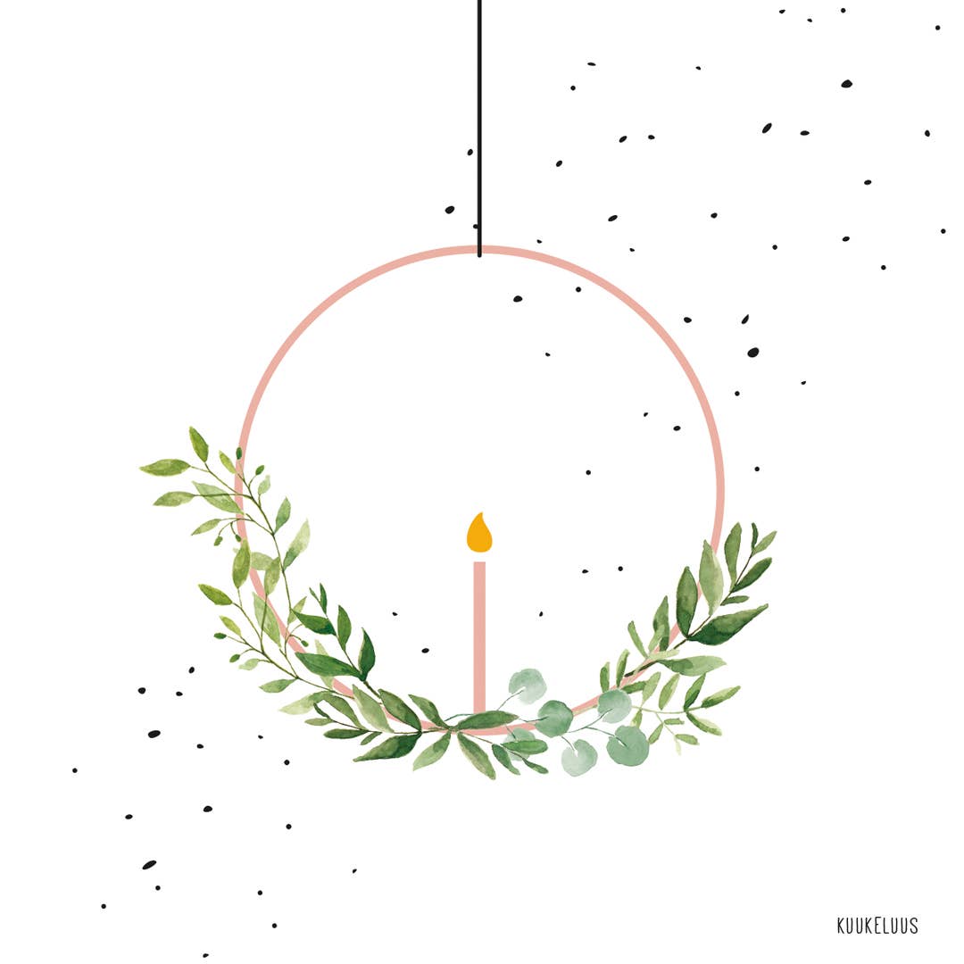 Studio Kuukeluus - Wholesale Kerstkaartje - Kerstkaart krans cirkel2