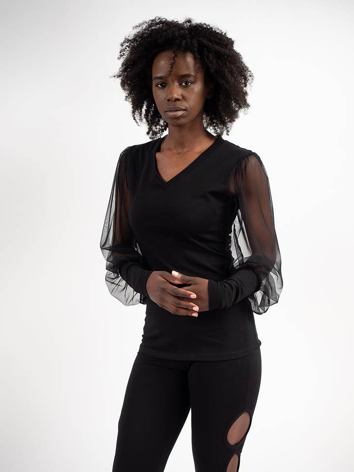 Metamorphoza - Vendita all'ingrosso Camicetta - Donna - Camicia con maniche a rete4