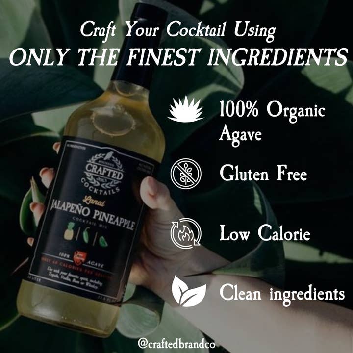 Crafted Cocktails - Wholesale Cocktail Mix/Syrup - Jalapeño Pineapple Nonalcoholic Cocktail Mixer