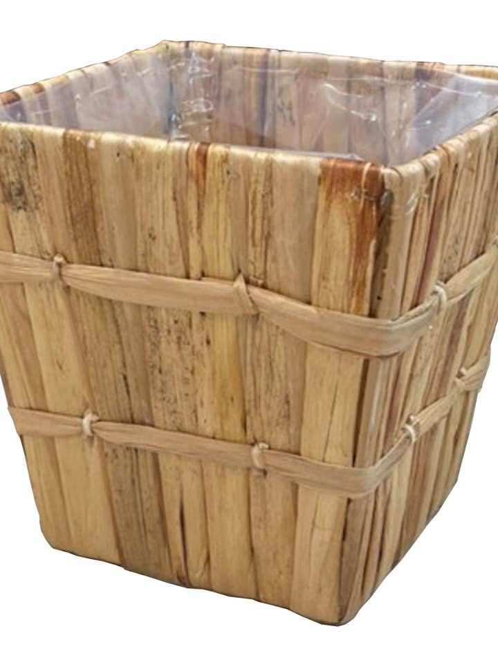 HMW14 Square Waterhyacinth Indoor planter with PE liner for wholesale by HAMI & CO