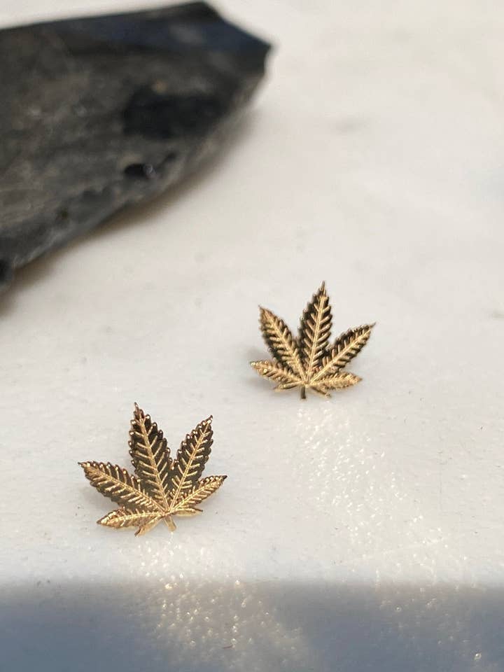Weed Studs for wholesale by 23North Jewelry